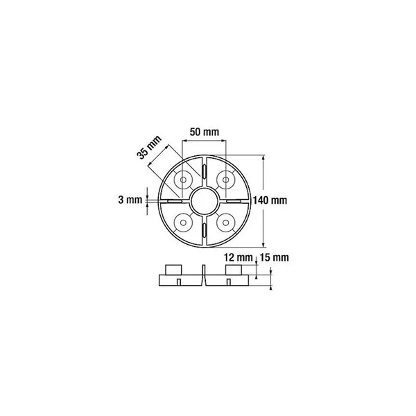 SEMMELROCK TERČ POD DLAŽBU KRUHOVÝ / průměr 15,5 cm, výška 1,4 cm