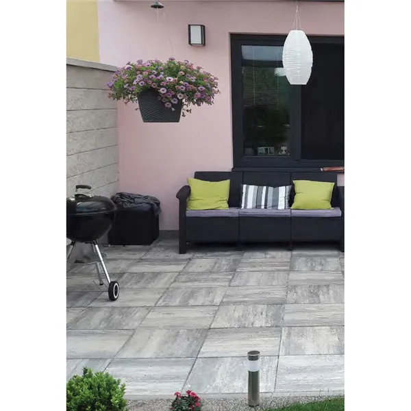 SEMMELROCK ZAHRADNÍ DLAŽDICE ELEGANT / dlaždice se zkosením 30x30x4 cm - bíločerná