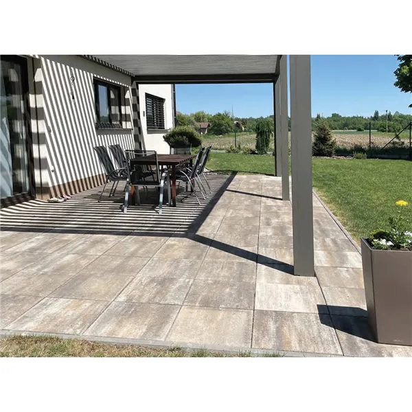 SEMMELROCK ZAHRADNÍ DLAŽDICE ELEGANT / dlaždice se zkosením 50x50x4 cm - bílohnědočerná