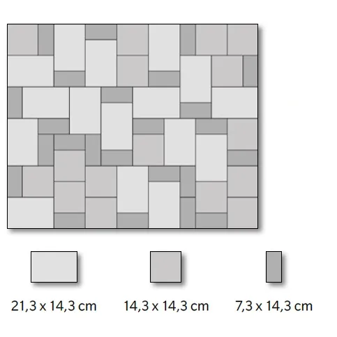 SEMMELROCK RHODOS Elegant Kombi / dlažba s hladkým povrchem, výška 6 cm, mírně zvlněné hrany - lávově šedá melírovaná