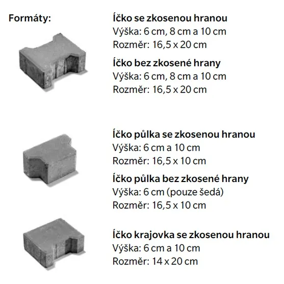 SEMMELROCK ÍČKO 6 / dlažba se zkosenou hranou (neskladba) 20x16,5x6 cm - šedá