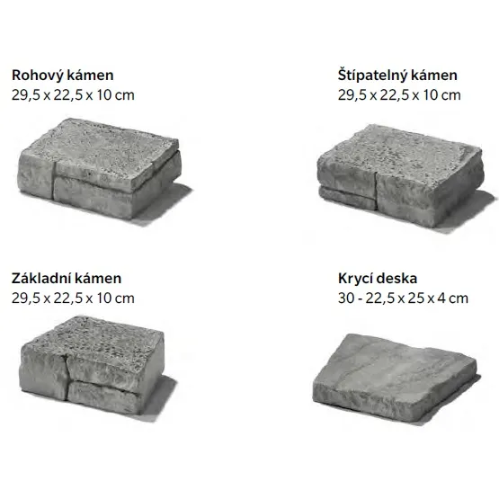 SEMMELROCK BRADSTONE MOUNTAIN BLOCK / zdicí systém - štípatelný kámen 29,5x22,5x10 cm - pískovcová