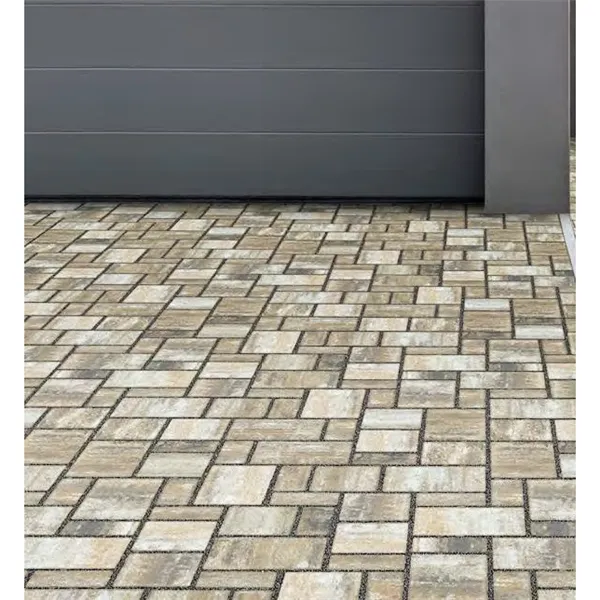 SEMMELROCK CITYTOP Eko Kombi / dlažba se zkosenou hranou, výška 6 cm - bílohnědočerná