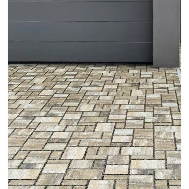 SEMMELROCK CITYTOP Eko Kombi / dlažba se zkosenou hranou, výška 6 cm - bílohnědočerná