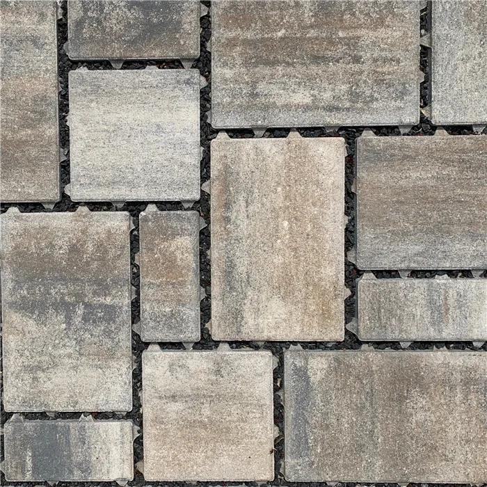 SEMMELROCK CITYTOP Eko Kombi / dlažba se zkosenou hranou, výška 6 cm - bílohnědočerná