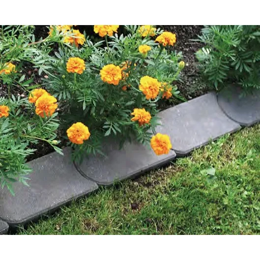 SEMMELROCK TRÁVNÍKOVÝ OBRUBNÍK / 22x12x4 cm, se zkosenou hranou, hladký povrch, oblé zakončení - šedá