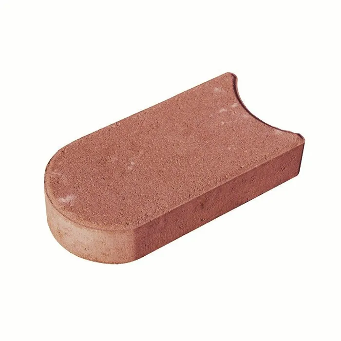 SEMMELROCK TRÁVNÍKOVÝ OBRUBNÍK / 22x12x4 cm, se zkosenou hranou, hladký povrch, oblé zakončení - červená