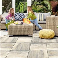 SEMMELROCK ZAHRADNÍ DLAŽDICE ELEGANT / dlaždice se zkosením 40x40x4 cm - bílohnědočerná