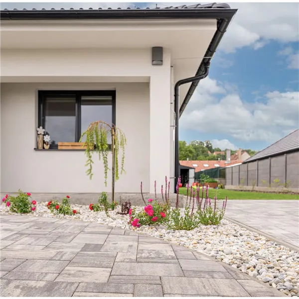 SEMMELROCK CITYTOP Elegant Kombi / dlažba se zkosenou hranou, výška 8 cm, PaveLock System - bíločerná