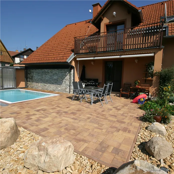 SEMMELROCK CITYTOP Elegant Kombi / dlažba se zkosenou hranou, výška 8 cm, PaveLock System - triomix podzim