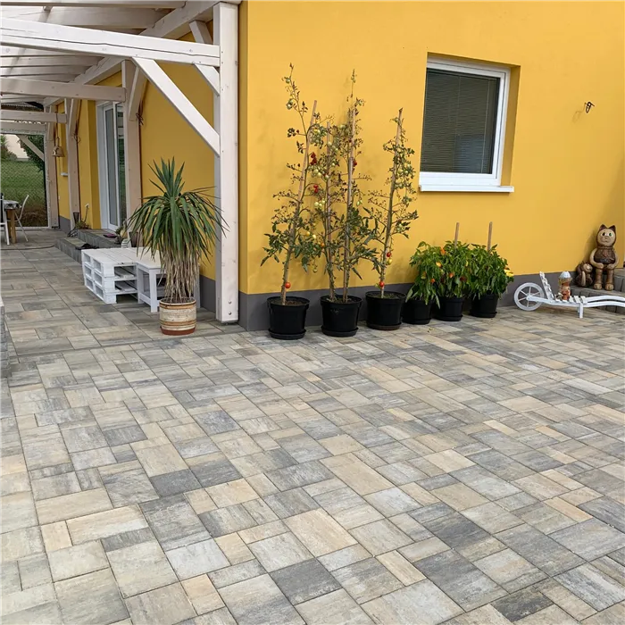 SEMMELROCK CITYTOP Elegant Kombi / dlažba se zkosenou hranou, výška 8 cm, PaveLock System - bíložlutočerná