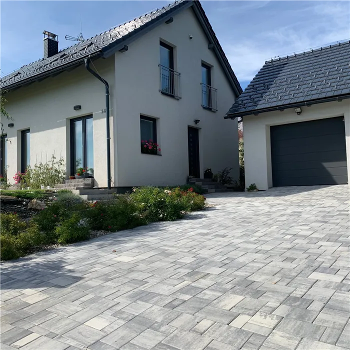 SEMMELROCK CITYTOP Elegant Kombi protect / dlažba se zkosenou hranou, výška 8 cm, PaveLock System - bíločerná