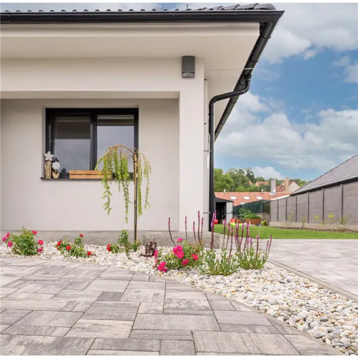 SEMMELROCK CITYTOP Elegant Kombi protect / dlažba se zkosenou hranou, výška 8 cm, PaveLock System - bíločerná