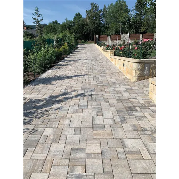 SEMMELROCK CITYTOP Elegant Kombi protect / dlažba se zkosenou hranou, výška 8 cm, PaveLock System - bílohnědočerná