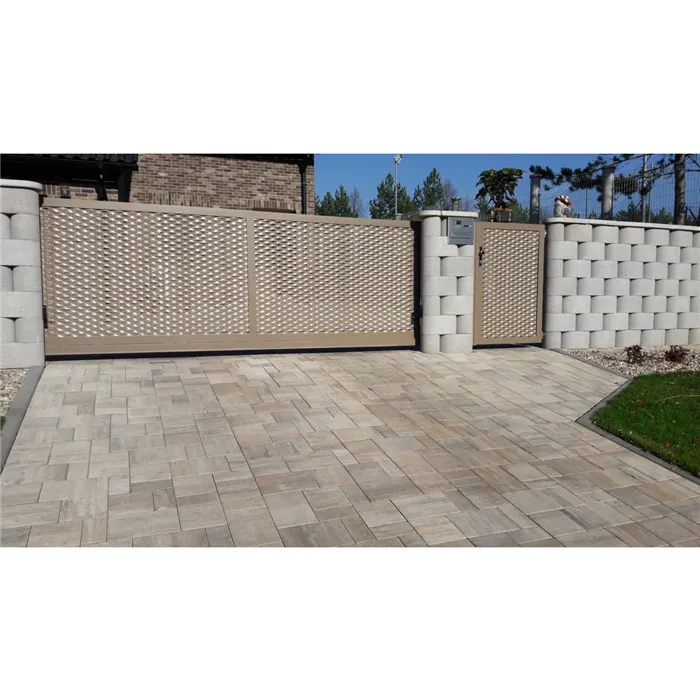 SEMMELROCK CITYTOP Elegant Kombi protect / dlažba se zkosenou hranou, výška 8 cm, PaveLock System - bílohnědočerná