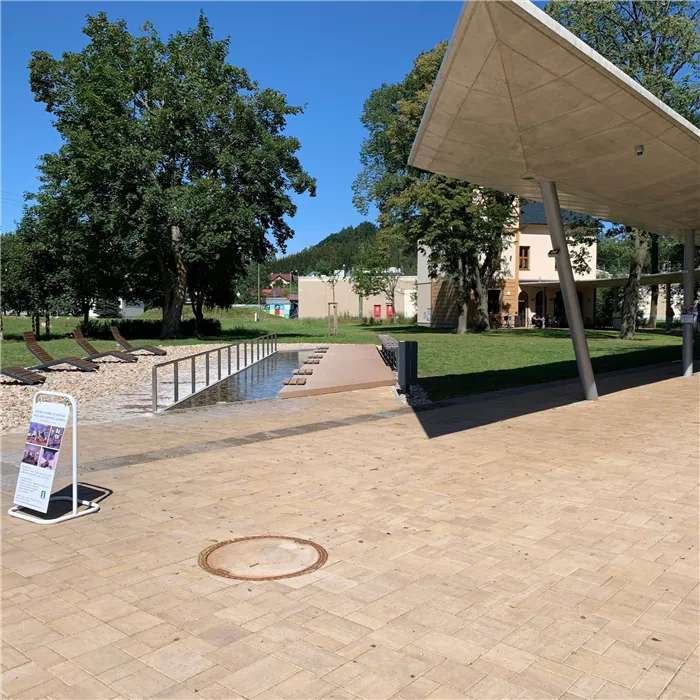 SEMMELROCK CITYTOP Elegant Kombi protect / dlažba se zkosenou hranou, výška 8 cm, PaveLock System - bíložlutokaramelová