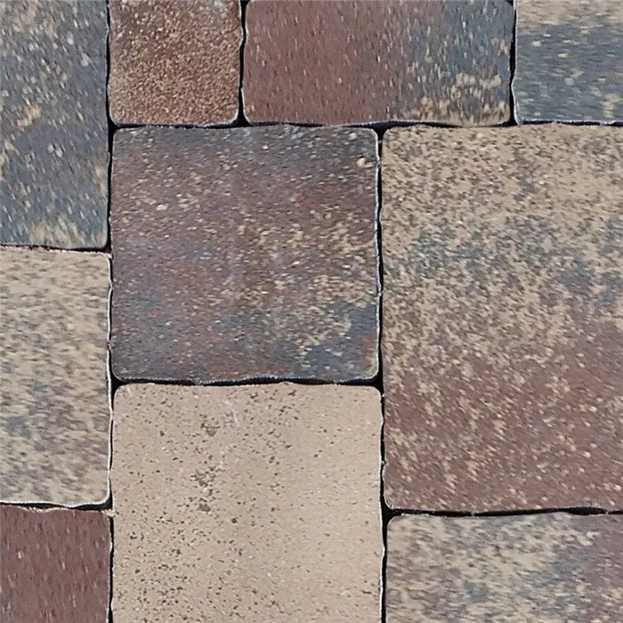 SEMMELROCK RHODOS Elegant Kombi / dlažba s hladkým povrchem, výška 6 cm, mírně zvlněné hrany - lávově hnědá melírovaná