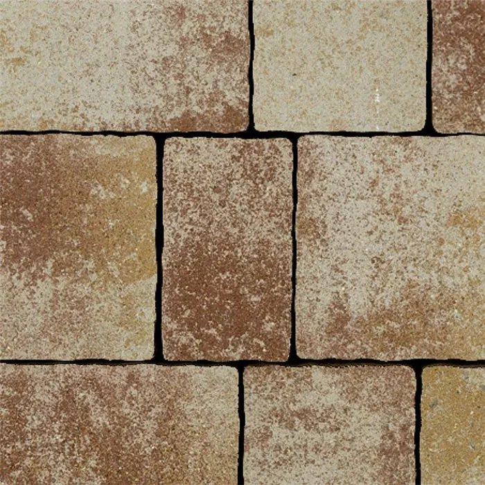 SEMMELROCK APPIA ANTICA / dlažba neotloukaná 22,6x19,2x8 cm, nášlapná vrstva v jemném stínování - lávově červená melír.