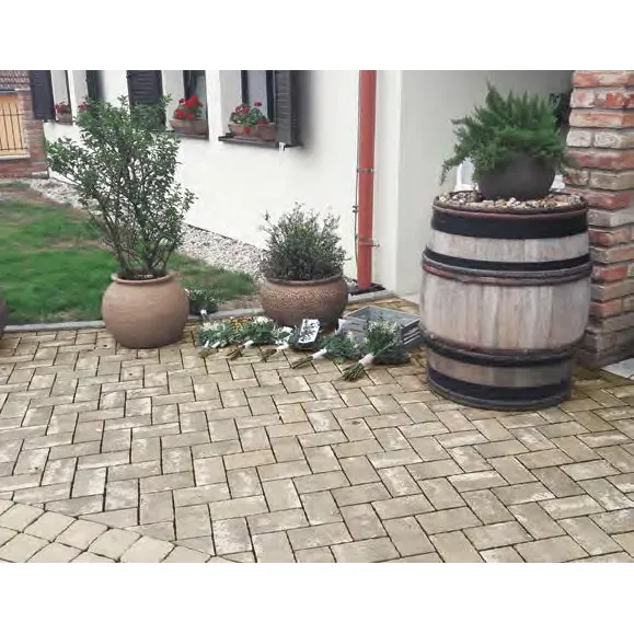 SEMMELROCK APPIA ANTICA / dlažba neotloukaná 22,6x19,2x8 cm, nášlapná vrstva v jemném stínování - lávově šedá melír.