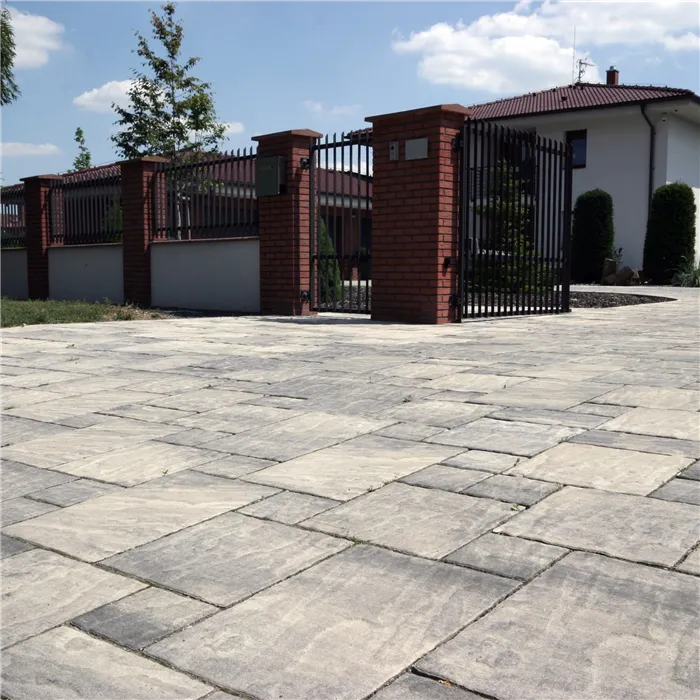 SEMMELROCK SUPREMA Kombi / dlažba, výška 6 cm, nepravidelný povrch, mírně zvlněné hrany - bíločerná