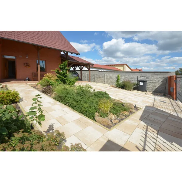 SEMMELROCK SUPREMA Kombi / dlažba, výška 6 cm, nepravidelný povrch, mírně zvlněné hrany - bílohnědá