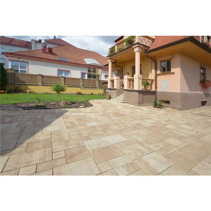 SEMMELROCK SUPREMA Kombi / dlažba, výška 6 cm, nepravidelný povrch, mírně zvlněné hrany - bílohnědá