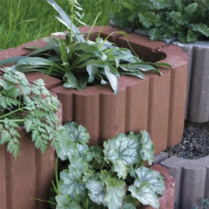 SEMMELROCK MINIFLOR / svahová tvarovka 29,5x26x14 cm, oblé hrany, hladký povrch - červená