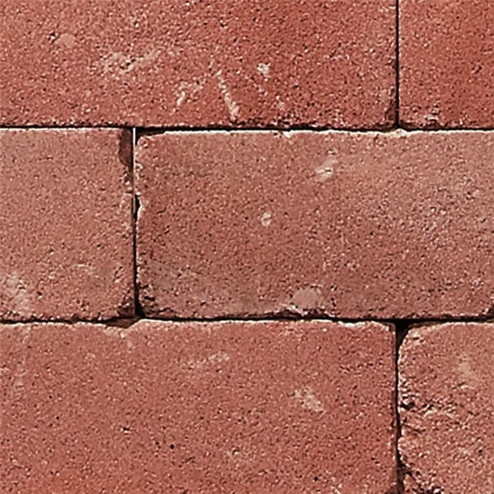 SEMMELROCK CASTELLO / plotový systém - poloviční kámen 20x20x14 cm, otloukaný povrch, rustikální vzhled, nepravidelné hrany - červená