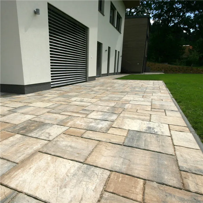 SEMMELROCK SUPREMA Kombi / dlažba, výška 6 cm, nepravidelný povrch, mírně zvlněné hrany - bílohnědočerná