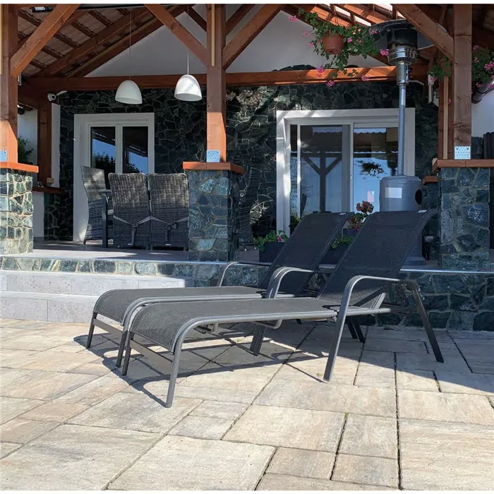 SEMMELROCK SUPREMA Kombi / dlažba, výška 6 cm, nepravidelný povrch, mírně zvlněné hrany - bílohnědočerná