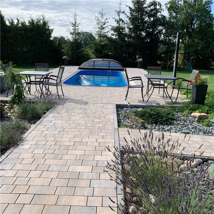 SEMMELROCK COUNTRY Kombi / dlažba s jednoduchým moderním designem, výška 5 cm, rovné hrany - bílohnědočerná