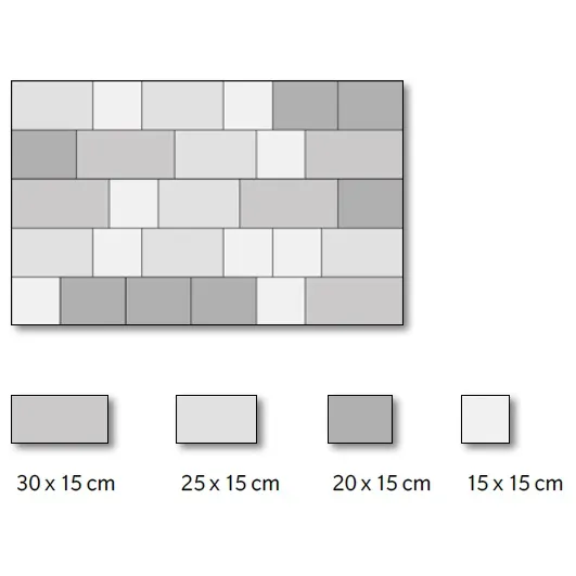 SEMMELROCK COUNTRY Kombi / dlažba s jednoduchým moderním designem, výška 5 cm, rovné hrany - bílohnědočerná