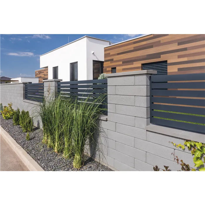 SEMMELROCK RIVAGO / plotový systém - stříška 47x27x5,5-6 cm, zdicí systém s hladkou pohledovou stranou - šedá