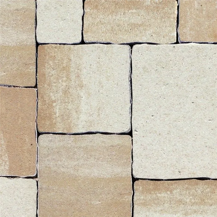 SEMMELROCK RHODOS Elegant Kombi / dlažba s hladkým povrchem, výška 6 cm, mírně zvlněné hrany - bíložlutokaramelová