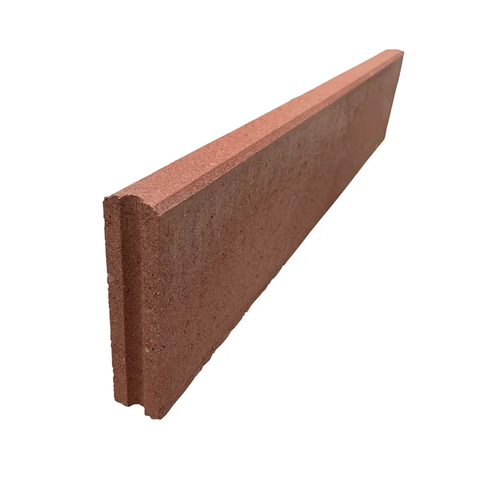 SEMMELROCK METRA 5 / chodníkový obrubník 100x5x20 cm, horní plocha rovná - červená