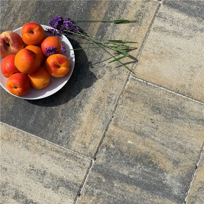 SEMMELROCK CITYTOP Grande kombi / dlažba s mikro zkosenou hranou, výška 6 cm - bíložlutočerná