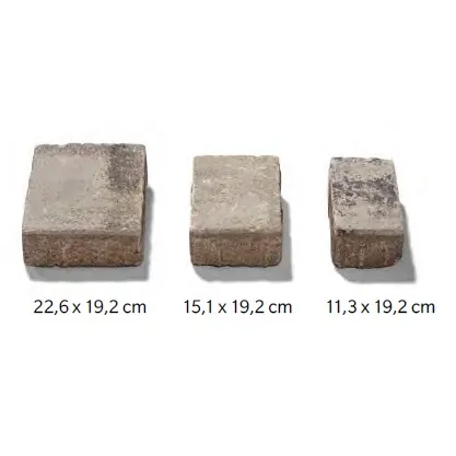 SEMMELROCK APPIA ANTICA / dlažba otloukaná 19,2x15,1x8 cm, nášlapná vrstva v jemném stínování - lávově červená melír.