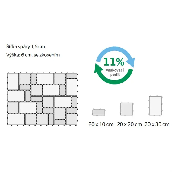 SEMMELROCK CITYTOP Eko Kombi protect / dlažba se zkosenou hranou, výška 6 cm - triomix podzim