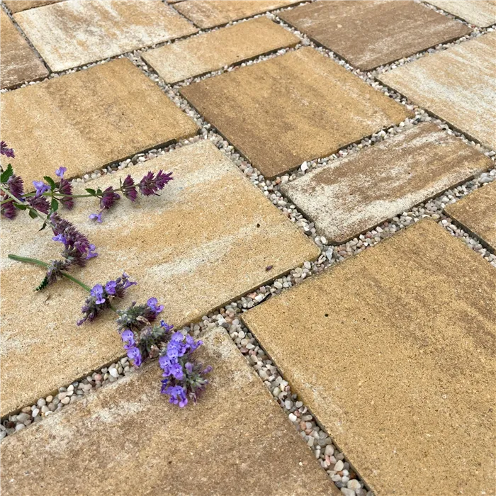 SEMMELROCK CITYTOP Eko Kombi protect / dlažba se zkosenou hranou, výška 6 cm - bíložlutokaramelová