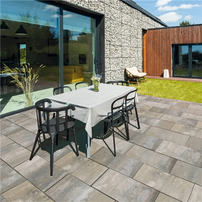 SEMMELROCK SENSO GRANDE / velkoformátová dlažba 60x40x8 cm, Semmelrock Protect - bílohnědočerná