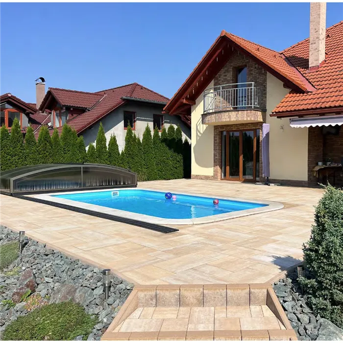 SEMMELROCK CITYTOP Grande kombi protect / dlažba s mikro zkosenou hranou, výška 6 cm - bíložlutokaramelová