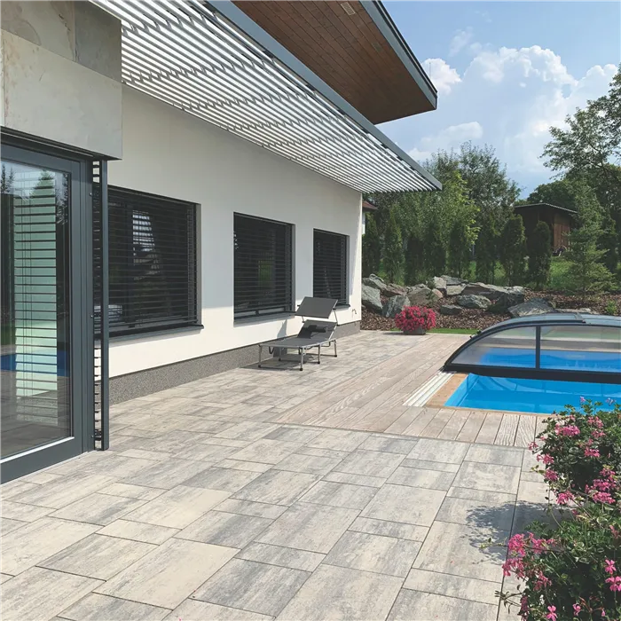 SEMMELROCK CITYTOP Grande kombi protect / dlažba s mikro zkosenou hranou, výška 6 cm - bíločerná