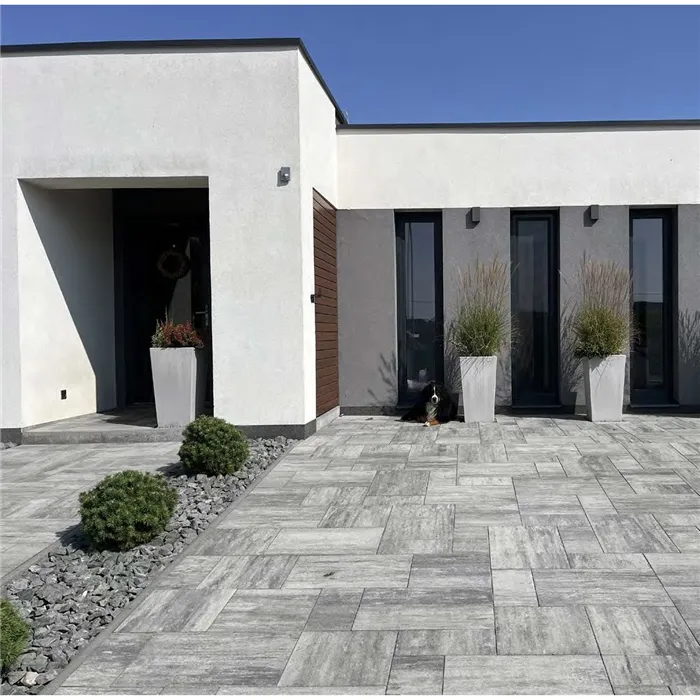 SEMMELROCK CITYTOP Grande kombi protect / dlažba s mikro zkosenou hranou, výška 6 cm - bíločerná