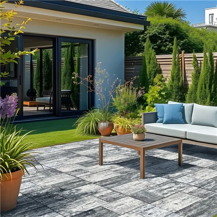 SEMMELROCK CITYTOP XL 6 kombi / dlažba s mikro zkosenou hranou, výška 6 cm - bíloantracitová