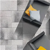 SEMMELROCK UMBRIANO kombi / dlažba, výška 6 cm, melírovaný povrch, bez zkosení - granit šedobílá