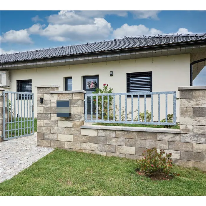 SEMMELROCK RIVAGO / plotový systém - prodloužený kámen 60x20x16 cm, zdicí systém s hladkou pohledovou stranou - šedohnědočerná