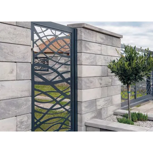 SEMMELROCK RIVAGO / plotový systém - prodloužený kámen 60x20x16 cm, zdicí systém s hladkou pohledovou stranou - šedočerná