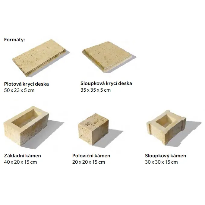 SEMMELROCK BRADSTONE TRAVERO / zeď - poloviční kámen 20x20x15 cm - béžová melírovaná