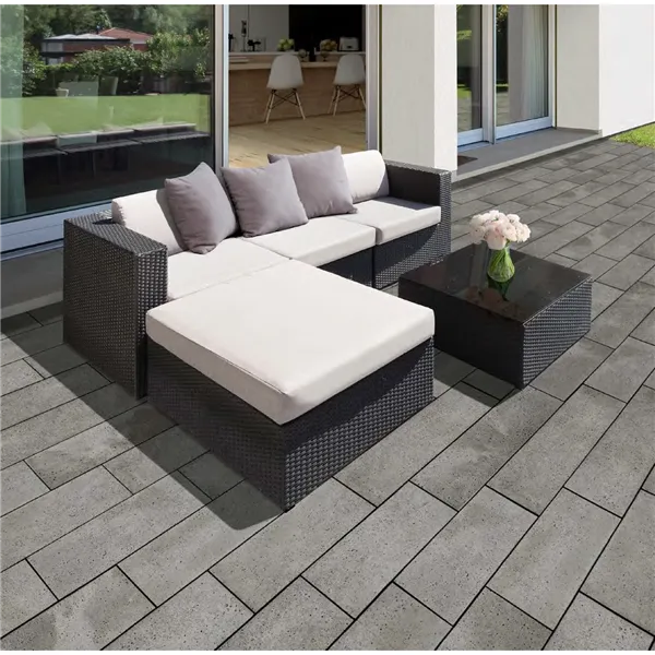 SEMMELROCK LUSSO VULCANO / dlaždice se zkosením a vzhledem vulkanického tufu 90x30x4 cm - granit antracitová