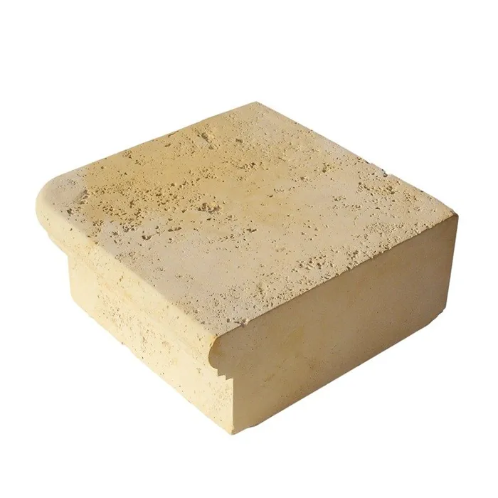 SEMMELROCK BRADSTONE TRAVERO / rohový schod 35x35x15 cm,  přirozeně strukturovaný povrch - béžová melírovaná